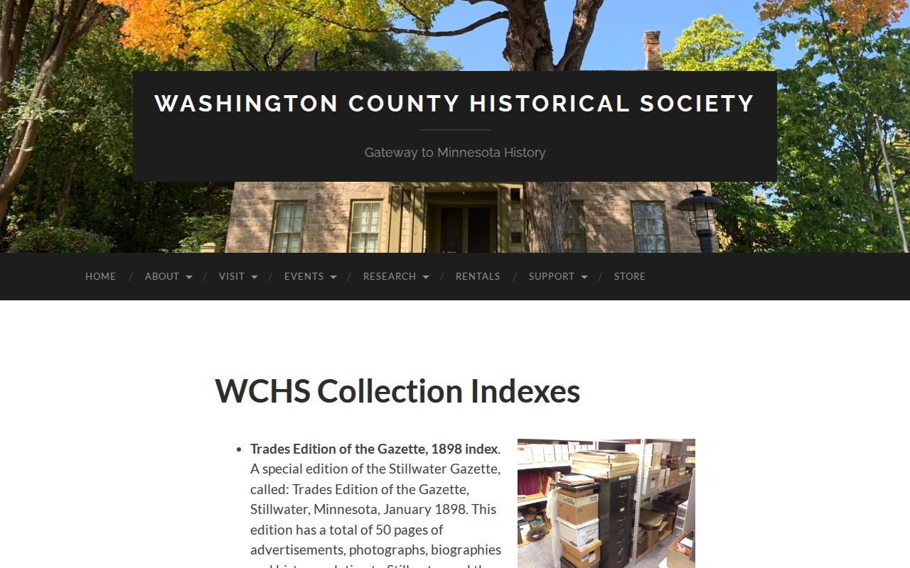 Washington County residents directory Historical Society name indexes